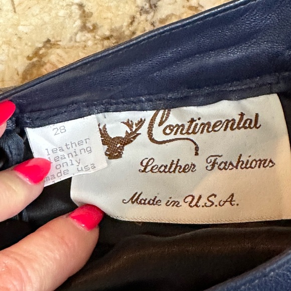 Continental baby soft lamb skin leather fringe skirt Indigo blue. NWOT cowgirl - Picture 10 of 15